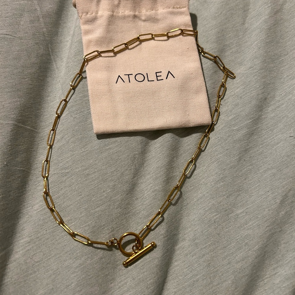Atolea Gold Paperclip Necklace